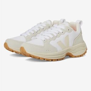 Veja White and Tan Sneakers
